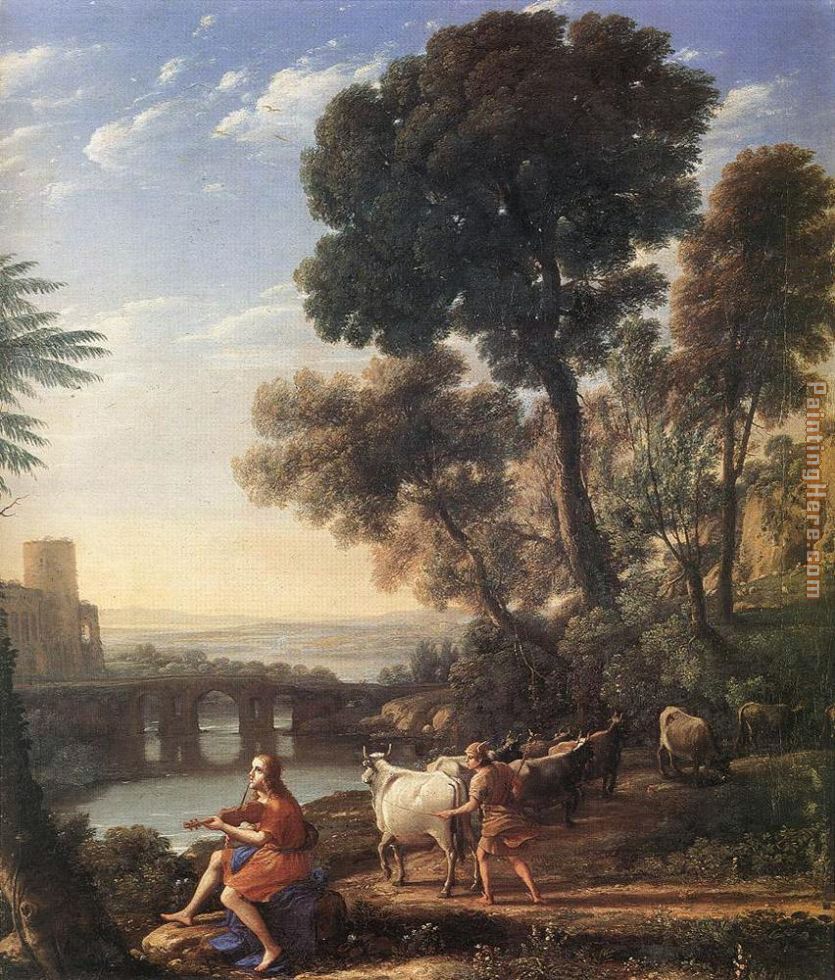 Landscape with Apollo Guarding the Herds of Admetus painting - Claude Lorrain Landscape with Apollo Guarding the Herds of Admetus art painting